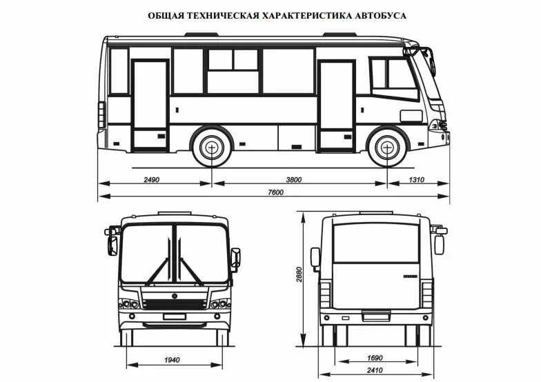 Технические характеристики автобуса паз