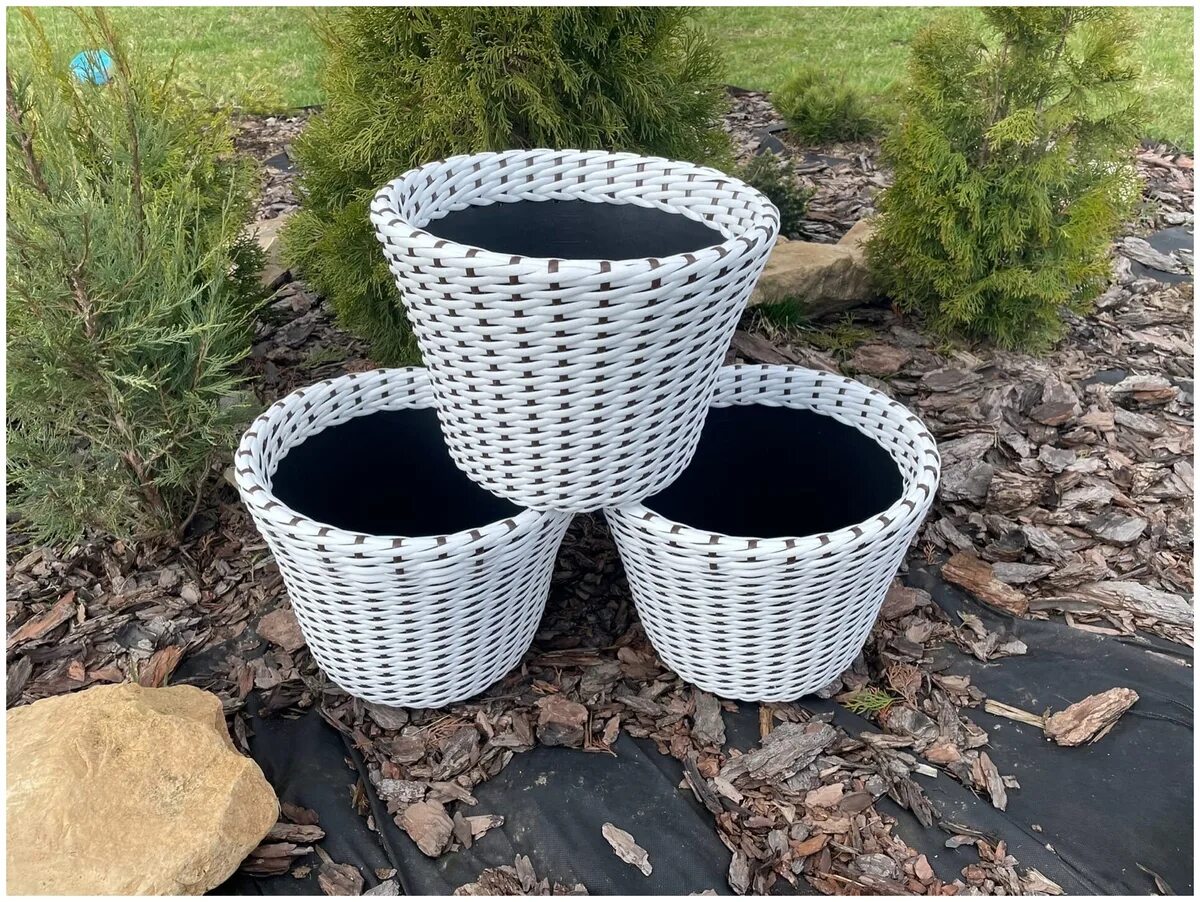 кашпо на 16 литров. плетеные кашпо из искусственного ротанга. кашпо на 16 литров. кашпо на 16 литров. горшок ingreen фиджи ø33 h30.