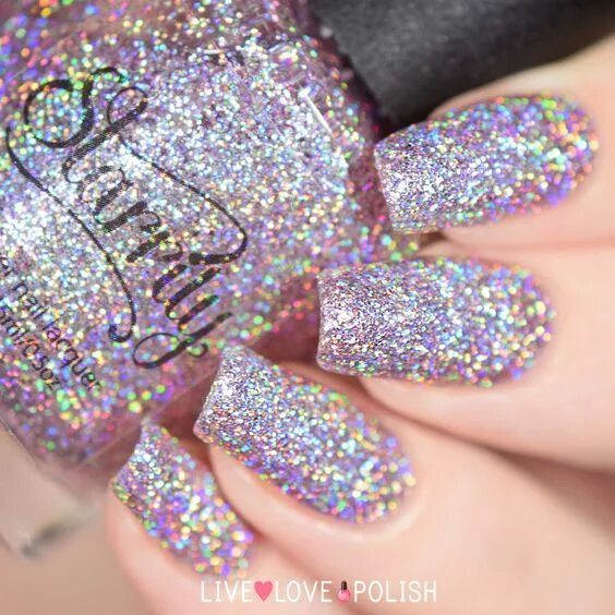 Идеи маникюра блестящий лак OPI Lucky Lucky Lavender & Teenage Dream (best guess) Nails, Pink glitter nails