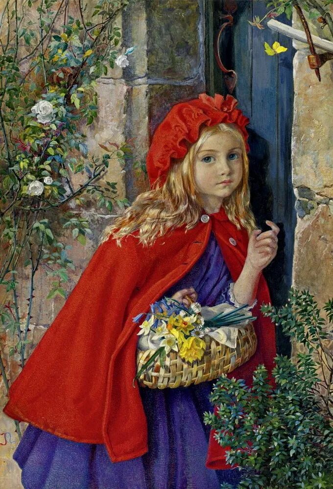 Красная шапочка в гости. Красная шапочка изабель оукли. красная шапочка картины художников. габриэль ферье красная шапочка.