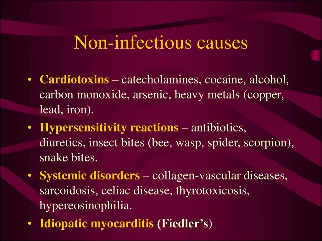 Causes of arrhythmia. Non-communicable diseases.