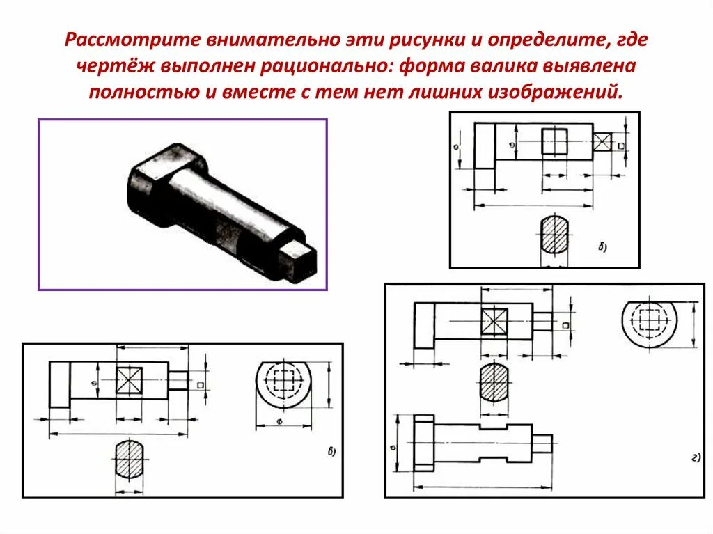 Назовите главное изображение. Формы деталей на чертеже. Чертеж детали на выбор. Необходимые виды детали.