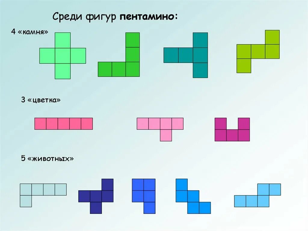 Фигура из 5 клеток. Гексамино и пентамино. Пентамино из 12 фигур. Фигуры Домино Тримино тетрамино пентамино. Пентамино 5 на 5.