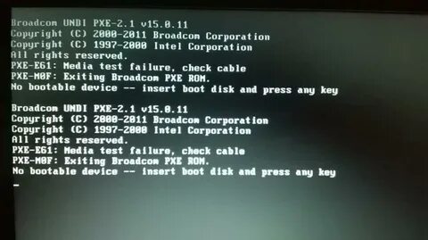 No bootable device is detected