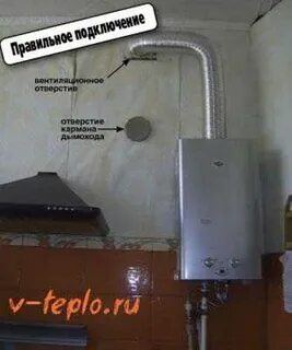 Установить вытяжку на газовую колонку