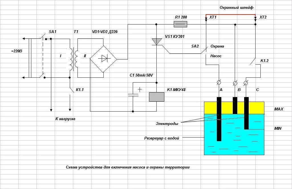 Схема автоматическое включение насоса для откачки воды. Схема подключения датчика уровня воды к насосу. Герконовый датчик уровня воды схема подключения. Схема датчика уровня воды с электродами. Контроль воды в баке