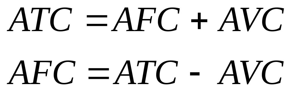 AFC формула экономика. Формулы AVC ATC. Формулы в экономике. AVC В экономике формула.