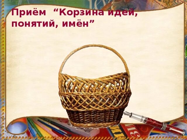 Прием корзина идей на уроках. Корзина идей прием на уроке. Прием корзина идей на уроке литературы. Корзина идей прием на уроке. Корзина идей для дошкольников.