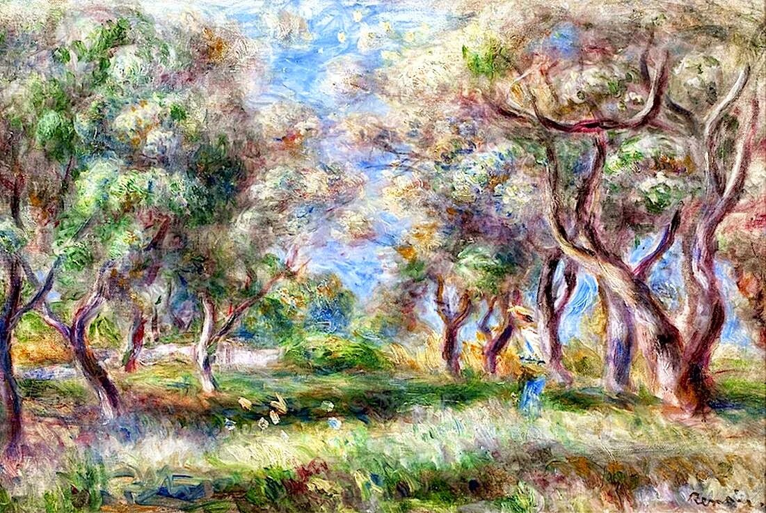 Пьер Огюст Ренуар живопись. Оливковая роща Ренуар картина. Pierre Auguste Renoir картины. Ренуар. Импрессионизм. Художник пьер огюст ренуар картины