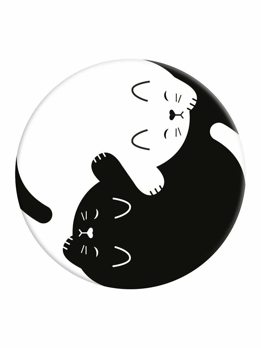 Котик инь. Попсокеты инь янь. коты инь янь. попсокет с котом. котики инь янь рисунок.