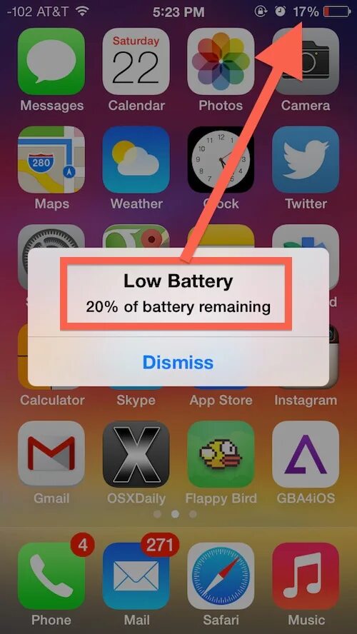Low Battery 0%. Low Battery remainder Dark. Low Battery remainder Dark IOS.