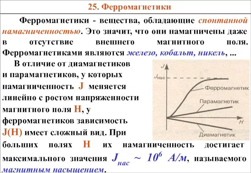 Отличаются в зависимости от. Намагниченность вещества у ферромагнетиков. Намагниченность диамагнетика. При отсутствии внешнего магнитного поля ферромагнетик. Магнитные свойства вещества парамагнетики.