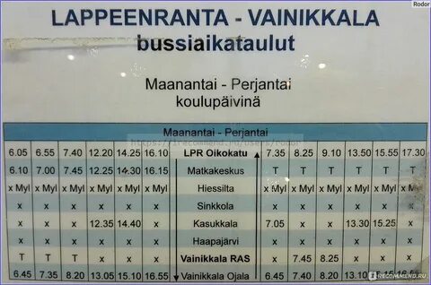 Маршрутка в лаппеенранту
