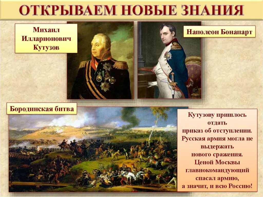 Кутузов главнокомандующий 1812. Бородинская битва Наполеон и Кутузов.