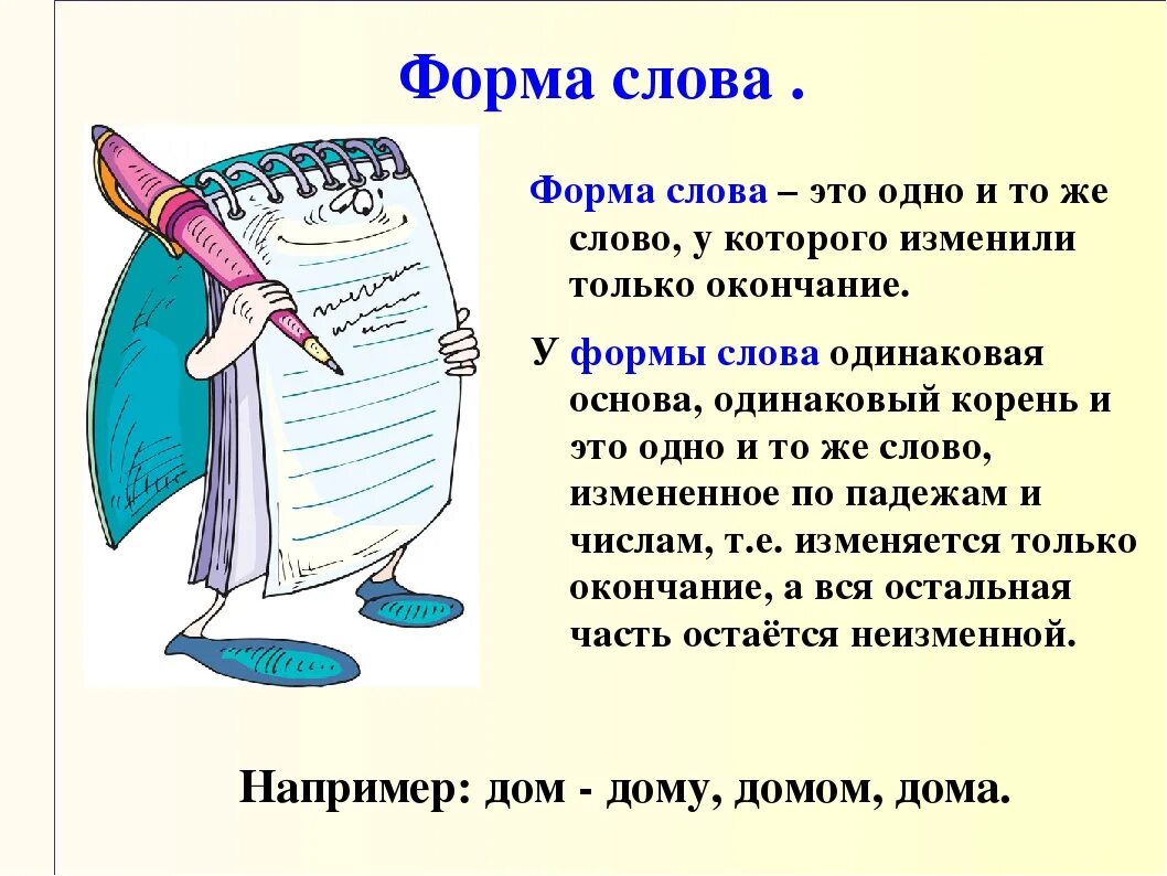 Форма слова. Что такое форма слова в русском языке. Формы одного слова. Что такое Фориса слова. Слова в 1 минуту 6 класс