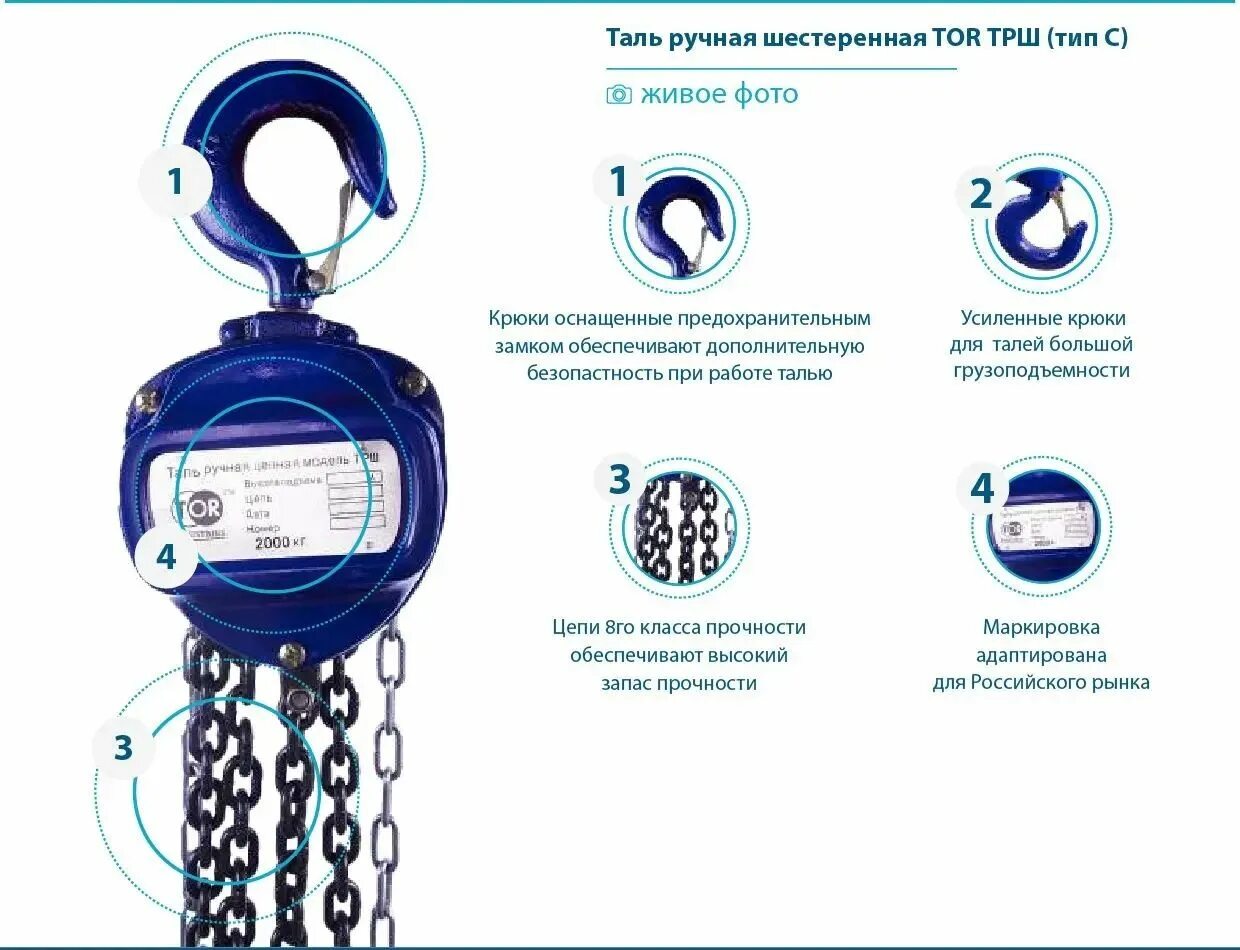 Таль ручная шестеренная ТРШ/С/1тх18м 1011181. Читать таль 5