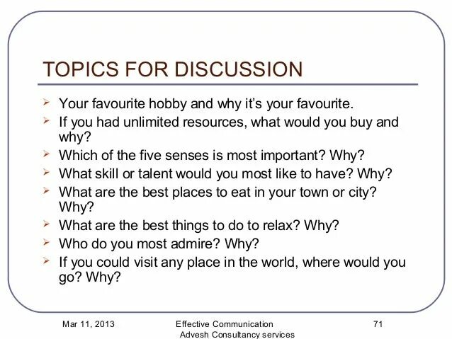 Topic 91. Topics for discussion. English topics for discussion. Questions for discussion. Questions for discussion in English.