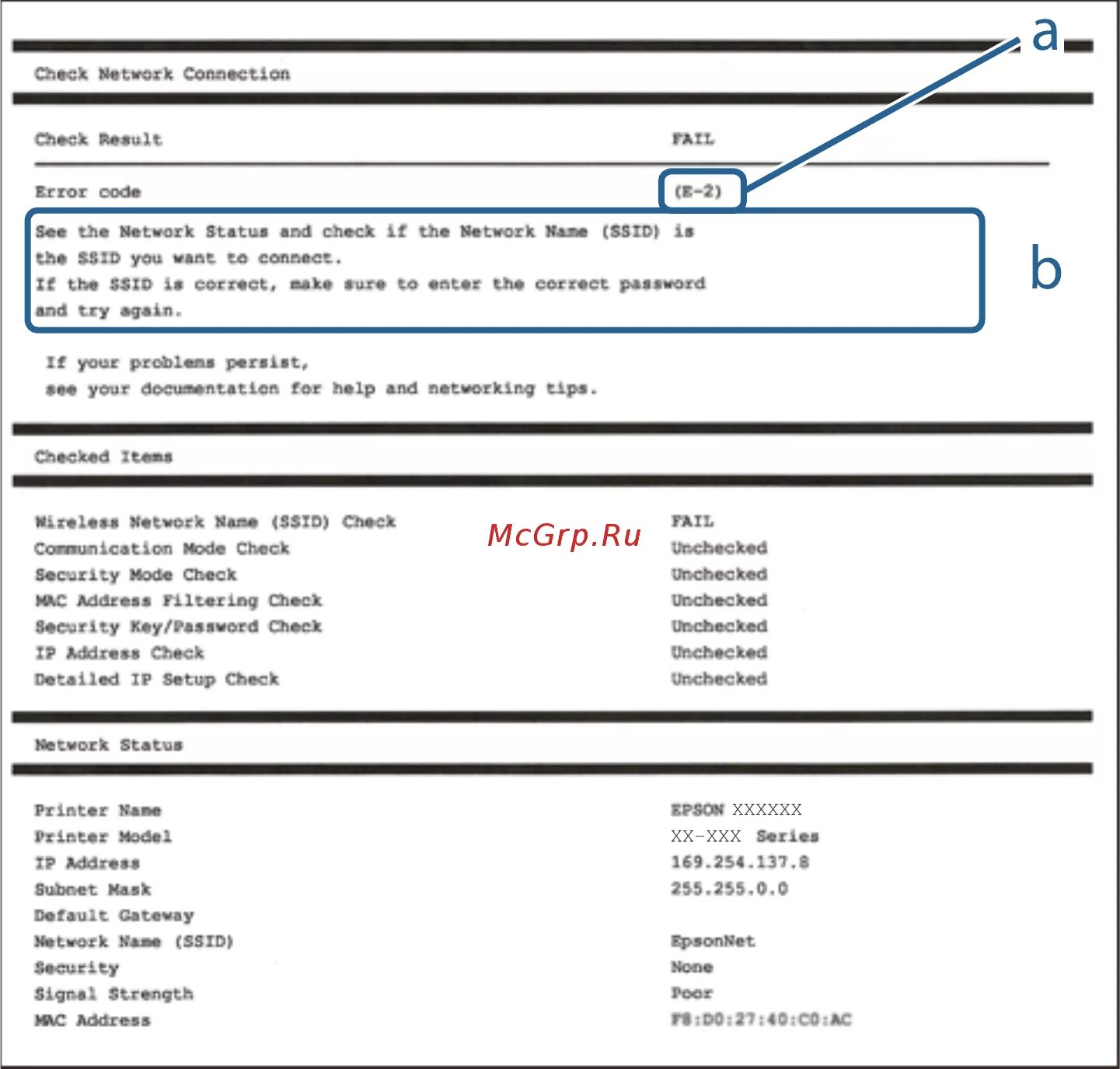 Connection report