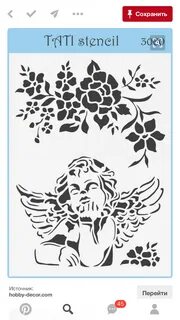 the crafter&apos;s workshop stencil is shown with flowers and an angel 