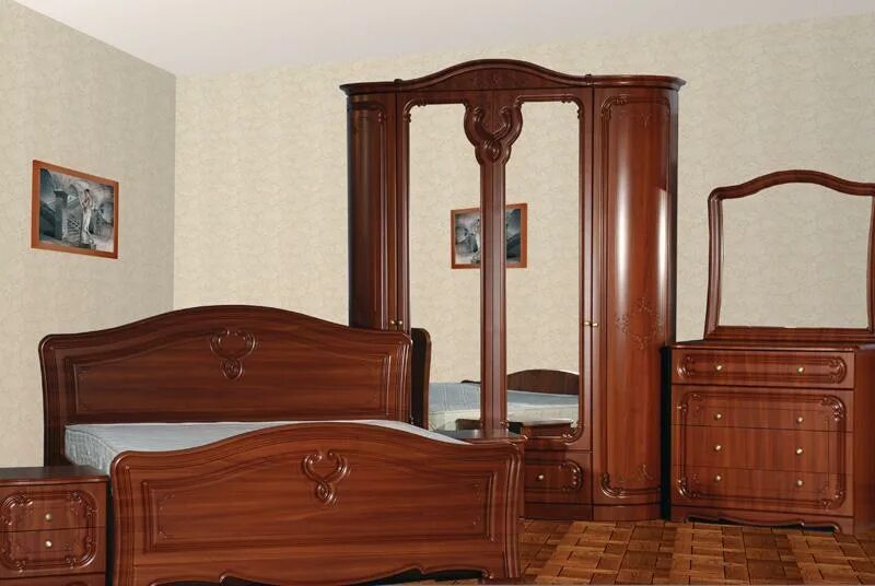 Спальный гарнитур Палермо орех. Мебель стиль спальня Палермо. Осетии мебель