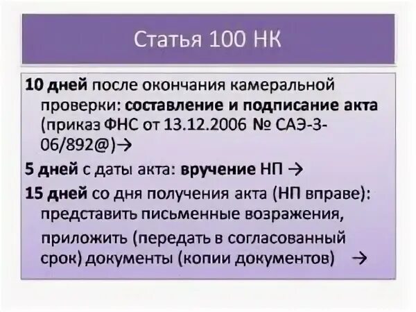 Статья 100 кодекса