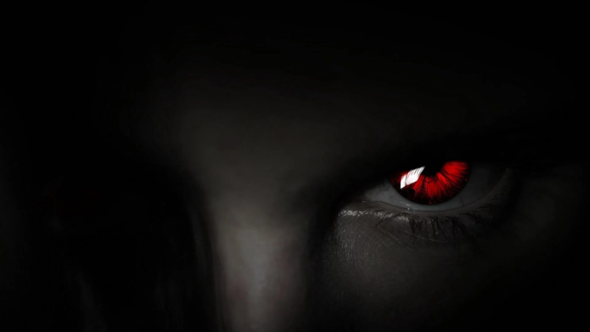 He eyes are red