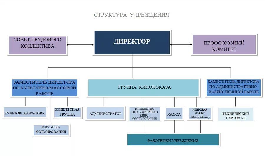 Казенные культурно досуговые учреждения. Организационная структура учреждения культуры схема. Организационная структура культурно-досугового учреждения. Организационная структура ДК. Организационная структура дома культуры схема.