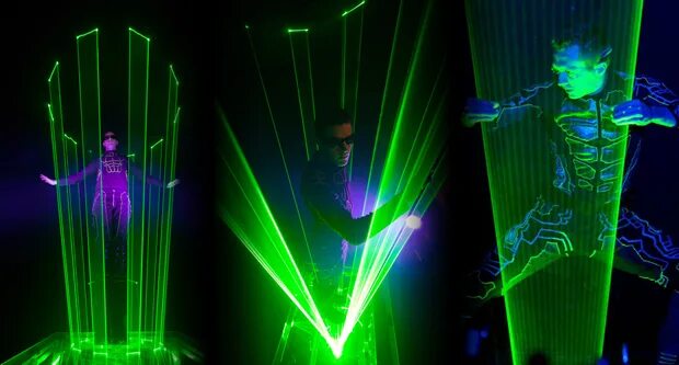 Laserman flying