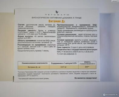 Д3 летофарм отзывы