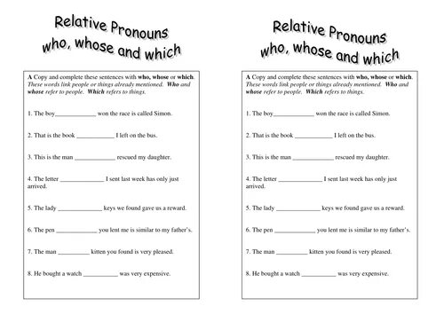 Relative pronouns в английском языке упражнения. Who whose упражнения. Упражнения who which that whose. Задания на who which where whose.