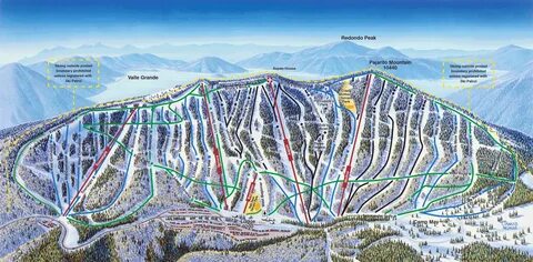 pajarito Ski Trails, Ski Area, Trail Maps, Snow Skiing, City Photo, Aerial,...