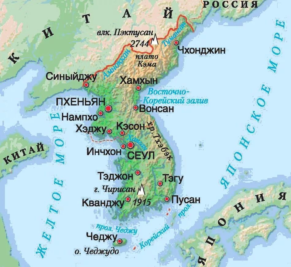 Океаны омывающие японию. Корейский полуостров на карте. Полуостров Корея на карте.
