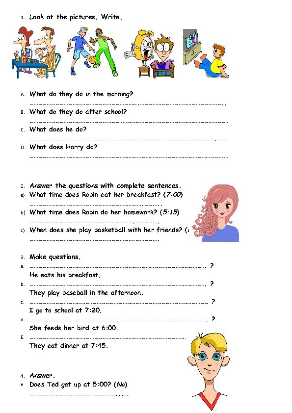 Routine exercises. Упражнения Daily Routine present simple. Present simple Routine. Daily Routine для детей. Present simple Worksheets for Kids 2 класс.