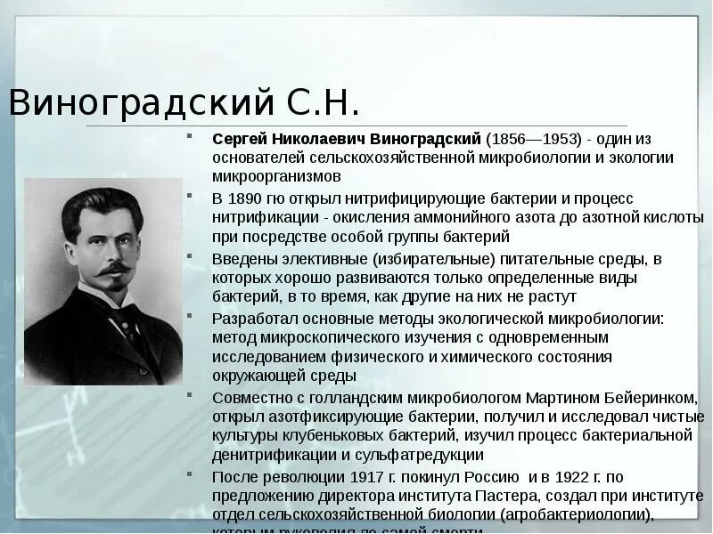 Виноградский в г. С н виноградский вклад в микробиологию кратко. виноградский микробиология. виноградский микробиология открытия.