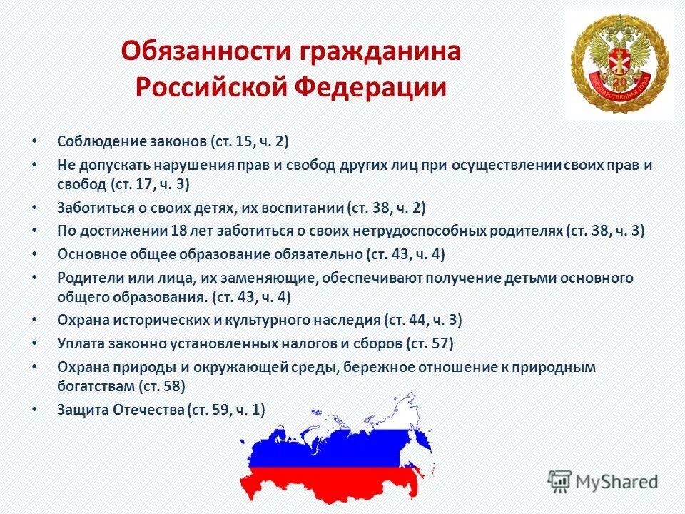 Гражданин рф принадлежащее к. Конституция РФ обязанности граждан РФ. Обязанности российских граждан согласно Конституции РФ.. Обязанности граждан Российской Федерации по Конституции 1993 года. Обязанности гражданина Российской Федерации.