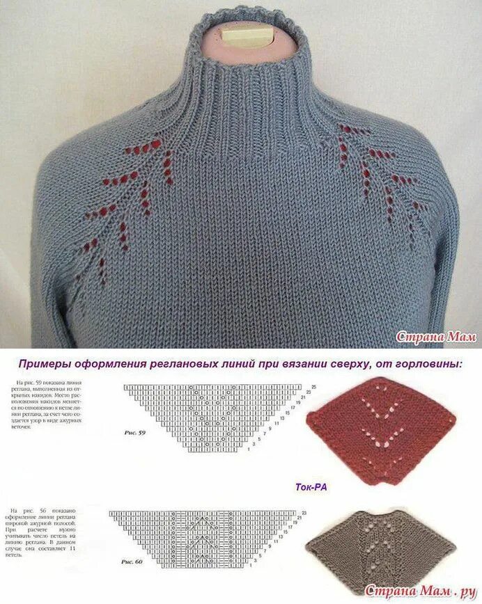 Кофта круговыми спицами. Свитер рукав реглан сверху спицами схема вязания. Красивое вывязывание реглана спицами сверху. Регланные линии спицами сверху схемы. Вязание на круговых спицах кофта реглан сверху спицами.
