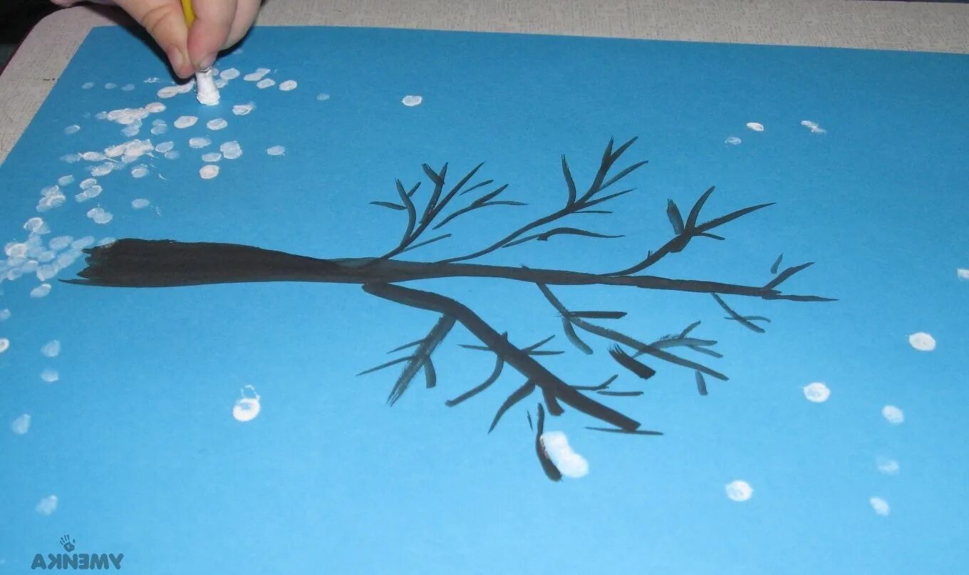 Деревья в снегу вторая младшая группа рисование. Рисование: «зимнее дерево» (т. Комарова, с.73). Рисование ватными палочками. Рисование зимнее дерево в средней группе. Нестандартное рисование с детьми 3 лет.