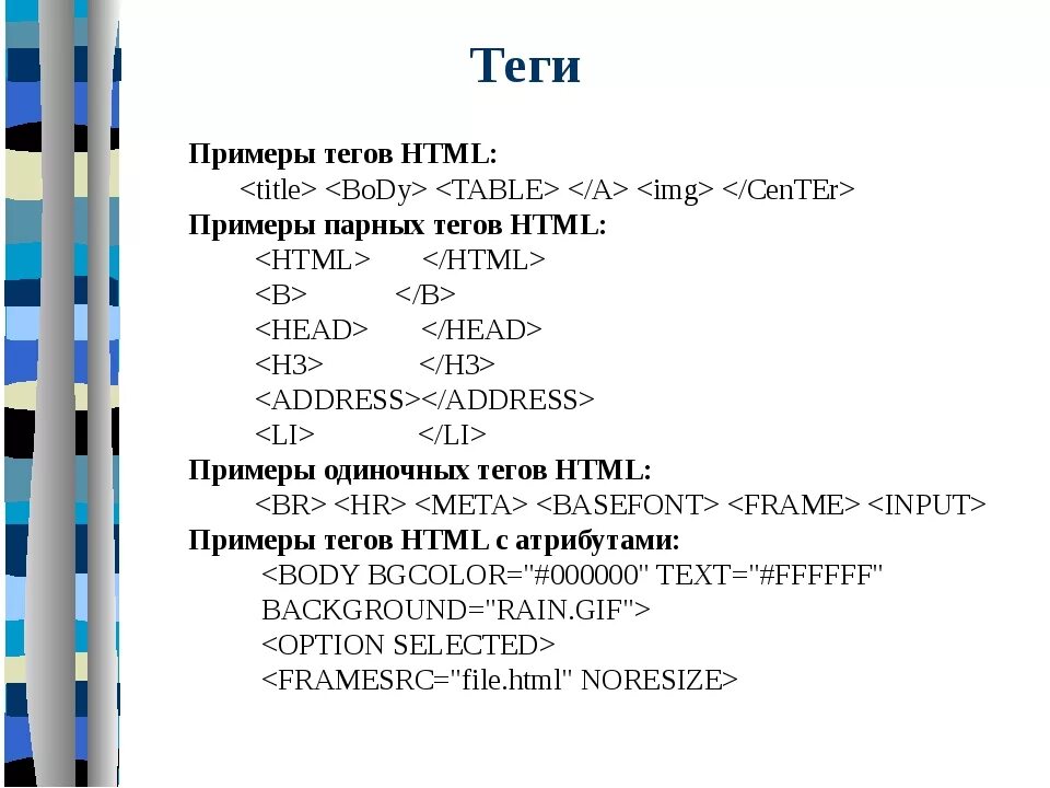 Примеры тегов. Приведите примеры дополнительных тегов.. Образцы тегов. Html Теги с примерами. Тег по центру