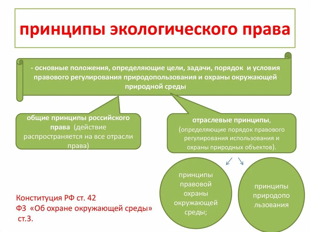 Принципы экологического законодательства РФ. Правовые акты экология