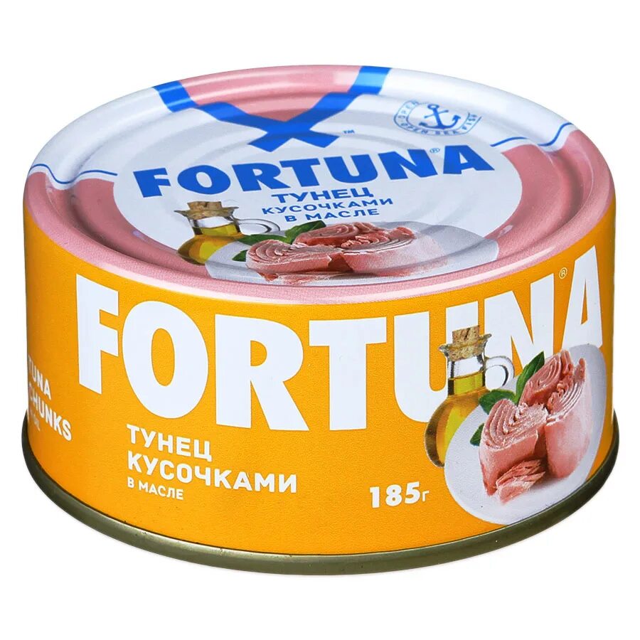 Тунец ж б. Тунец Fortuna кусочками 185г. Тунец Fortuna рубленый 185г. Тунец кусочки ФОРТНА 185гр. Консервы филе тунца Fortuna.