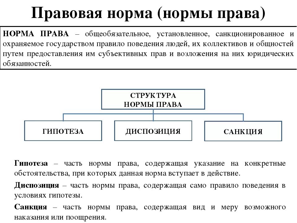 Характеристика понятия правовая норма ответ