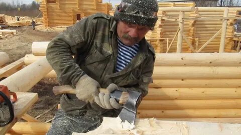 Выборка пазов в бревне