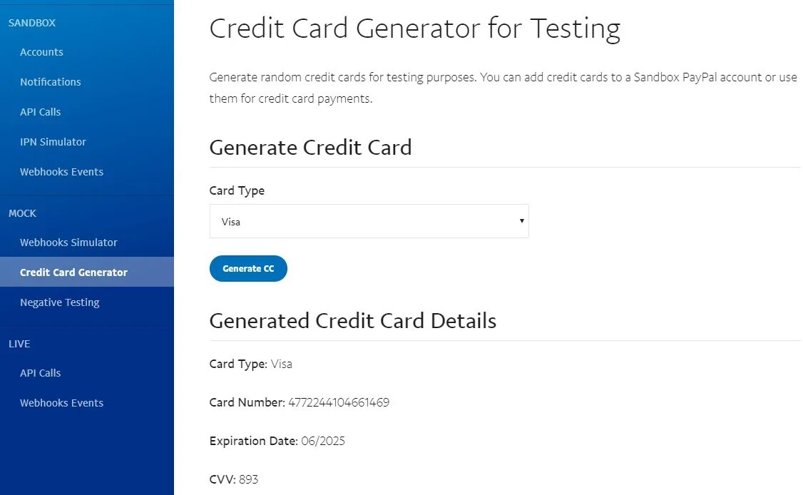 Card generator. Test visa card number. paypal fake credit card. аккаунт пейпал 2025.