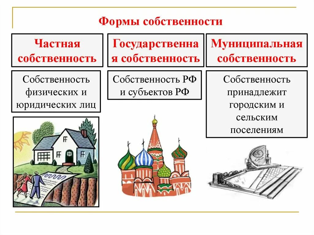 Примеры владения имуществом. Частная государственная муниципальная и иные формы собственности. Виды собственности частная государственная муниципальная. Формы собственности в РФ частная государственная и муниципальная. Виды частной собственности примеры.