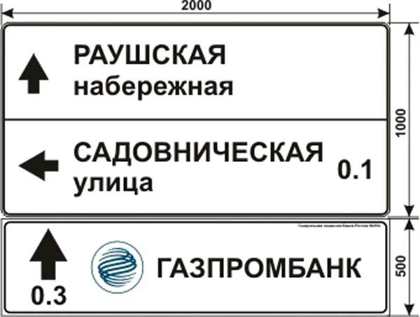 6. 1 типоразмер. Дорожные знаки указатели. 10. 1 типоразмер.
