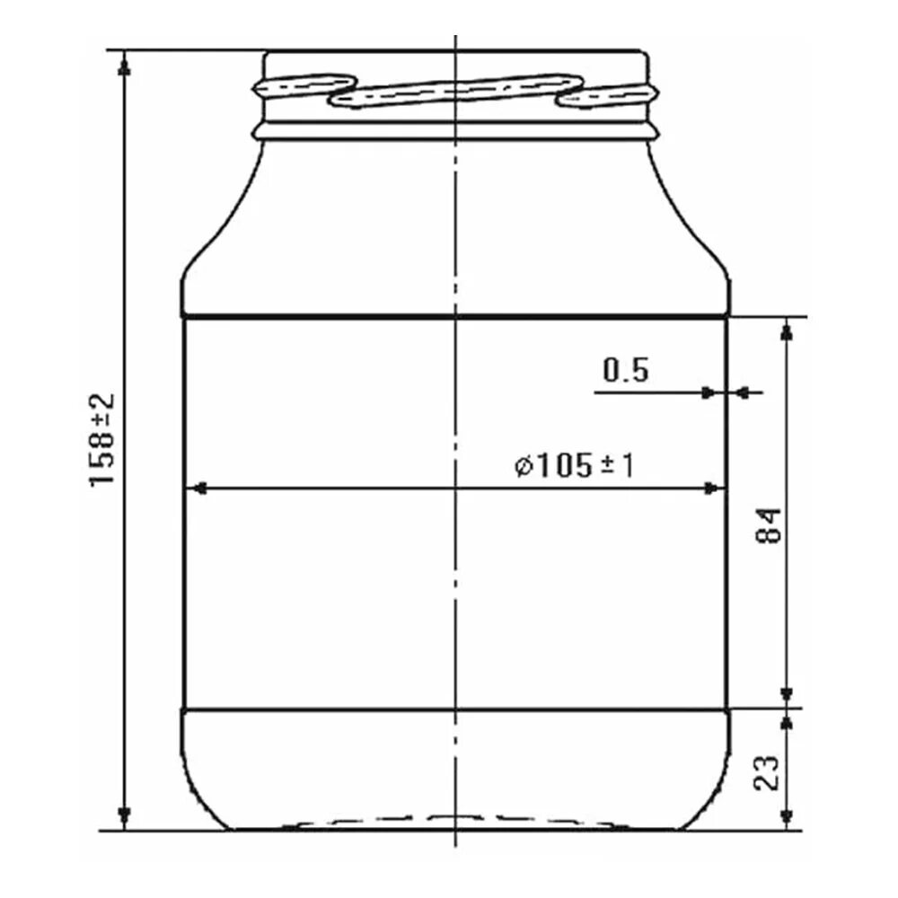 Сколько надо трехлитровых банок. Стеклобанка 500 мл чертеж. Стеклобанка 0,050 Твист (58) чертеж. Высота 3л стеклянной банки. Чертеж трехлитровой банки.