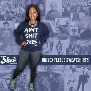 8 oz cotton blend fleece sweatshirts with graphic inscription "Aint Sh...
