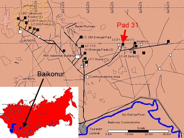 Байконур находится