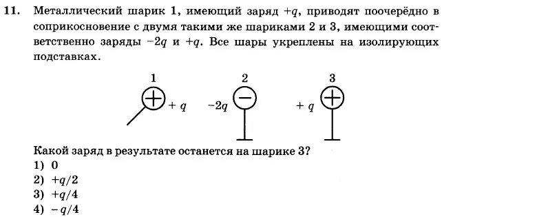 Два одинаковых металлических шарика имеющих заряды 6