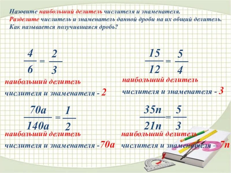 Знаменатель трех дробей равен